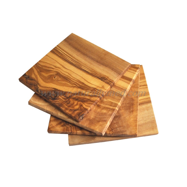 Engraved Olive Wood Coaster Set (4pcs)