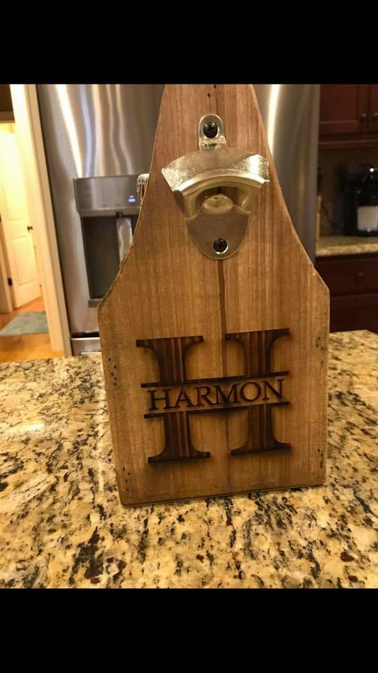 Engraved Wooden Beer Caddie