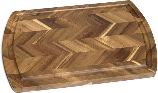 Engraved Acacia Herringbone Cutting Board