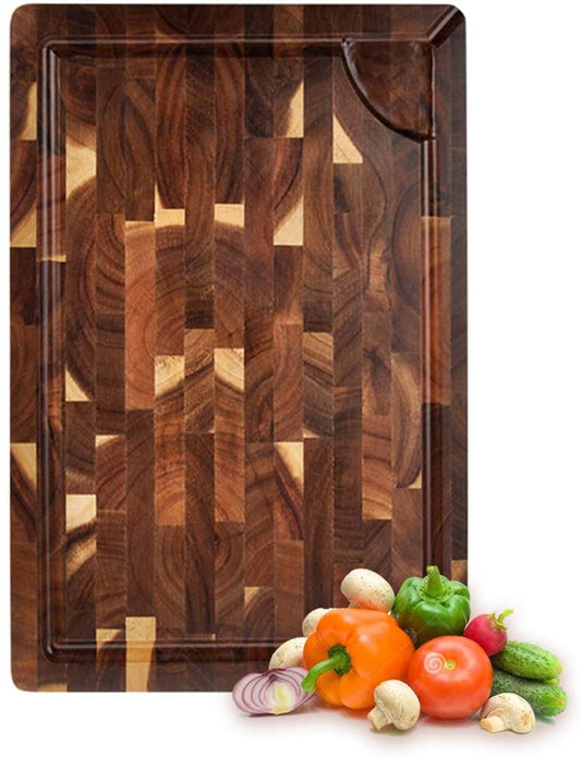 Engraved Acacia End Grain Butcher Block Cutting Board