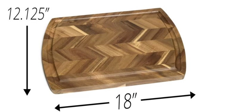 Engraved Acacia Herringbone Cutting Board